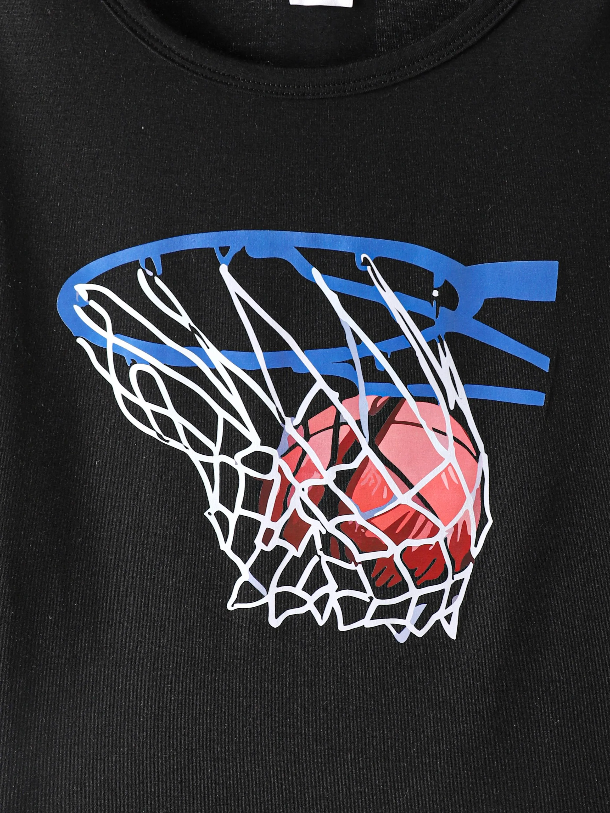 7-15Y Kids Clothes Boys Clothes Shorts Sets Basketball Pattern T-shirts Elastic Sport Style Shorts 2Pcs Outfits For Summer Black Catpapa 462306017