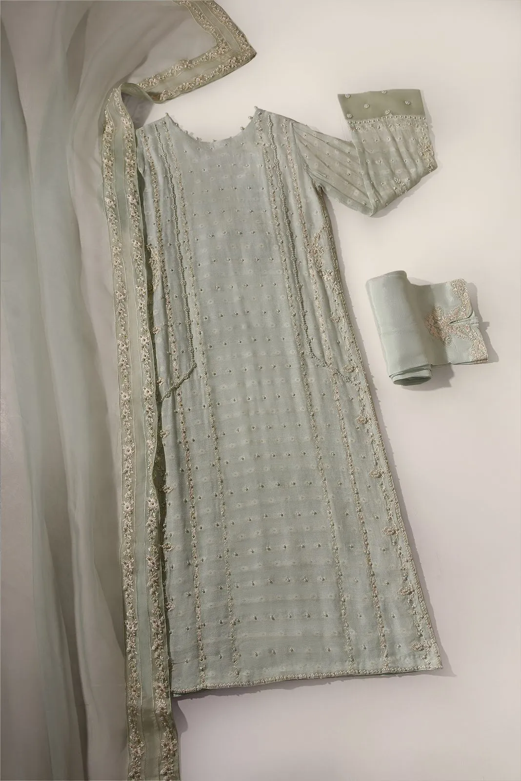 Areesha Embossed Ice Green