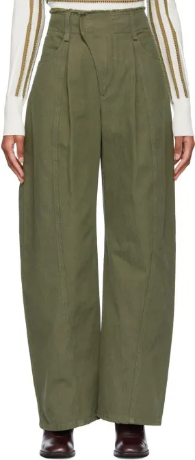 ChloÃ© Green Wide-Leg Trousers