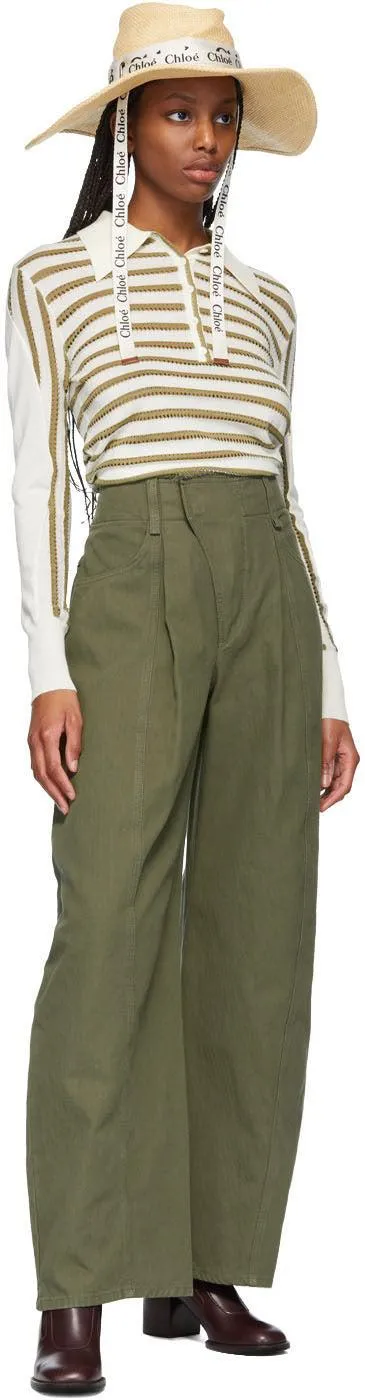 ChloÃ© Green Wide-Leg Trousers
