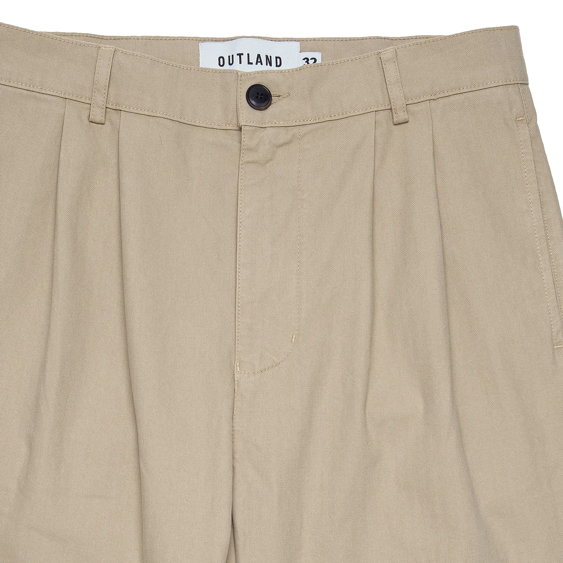 Double Pleat Pants - Light Beige