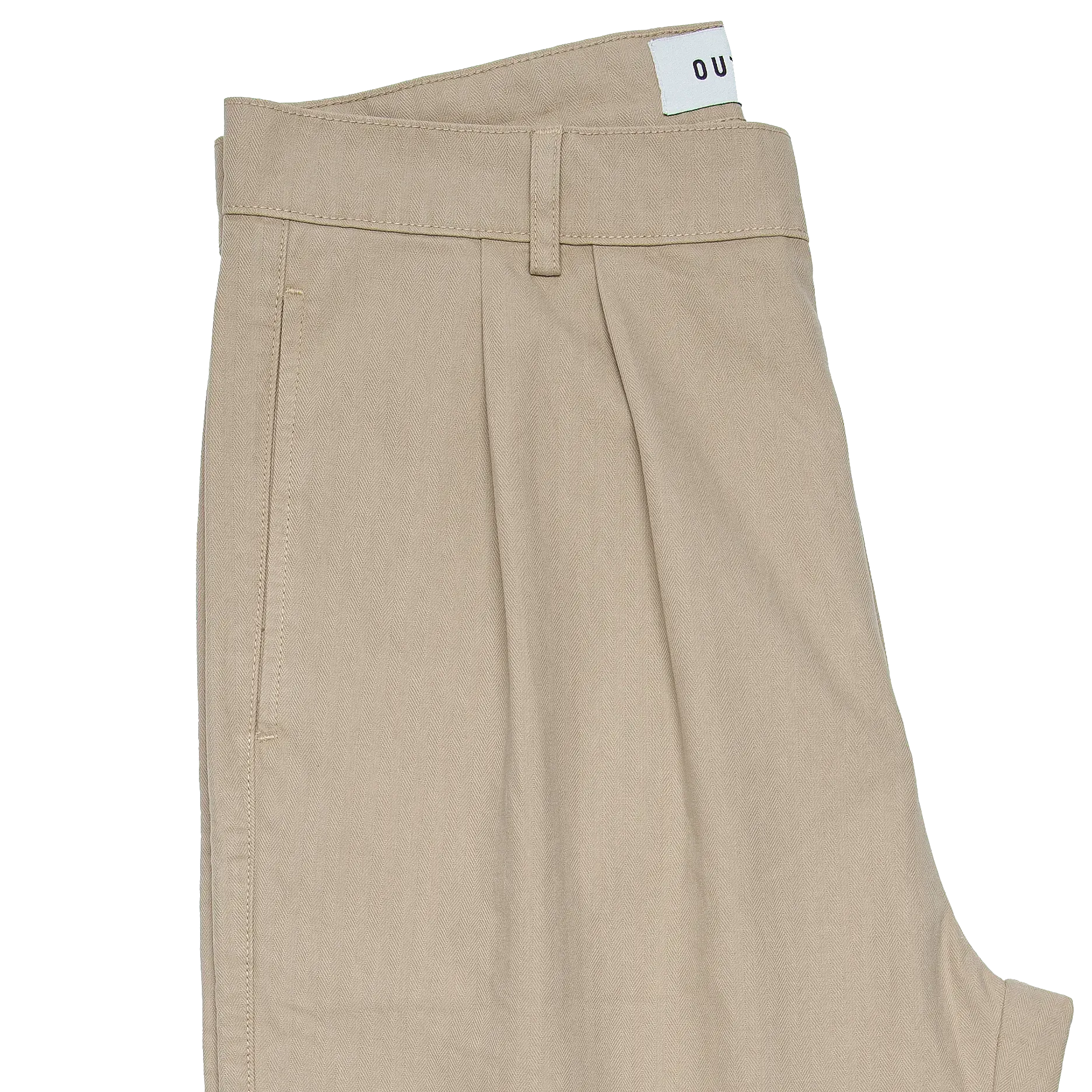 Double Pleat Pants - Light Beige