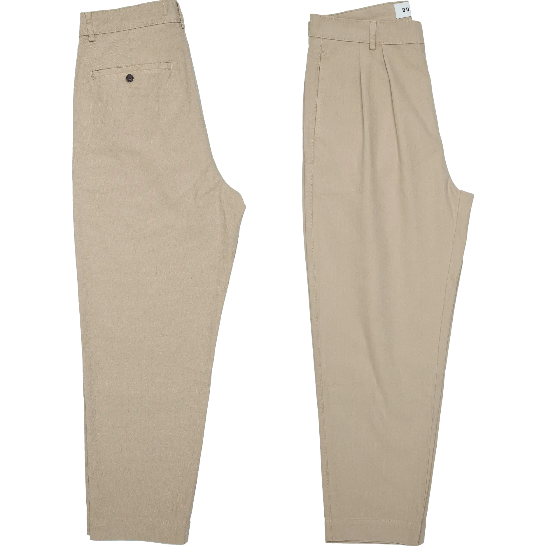 Double Pleat Pants - Light Beige