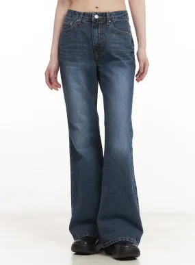 Jazmin Washed Slim-Fit Flared Jeans CM520