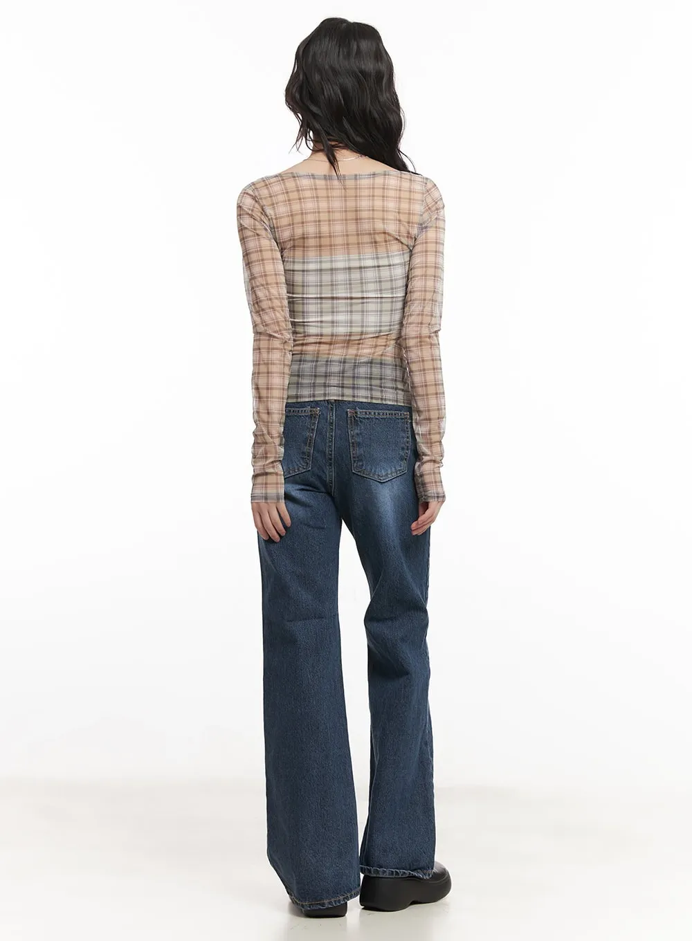 Jazmin Washed Slim-Fit Flared Jeans CM520