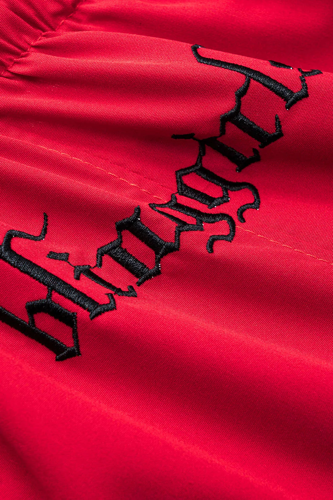 Letter Embroidery Wide Leg Pantolon