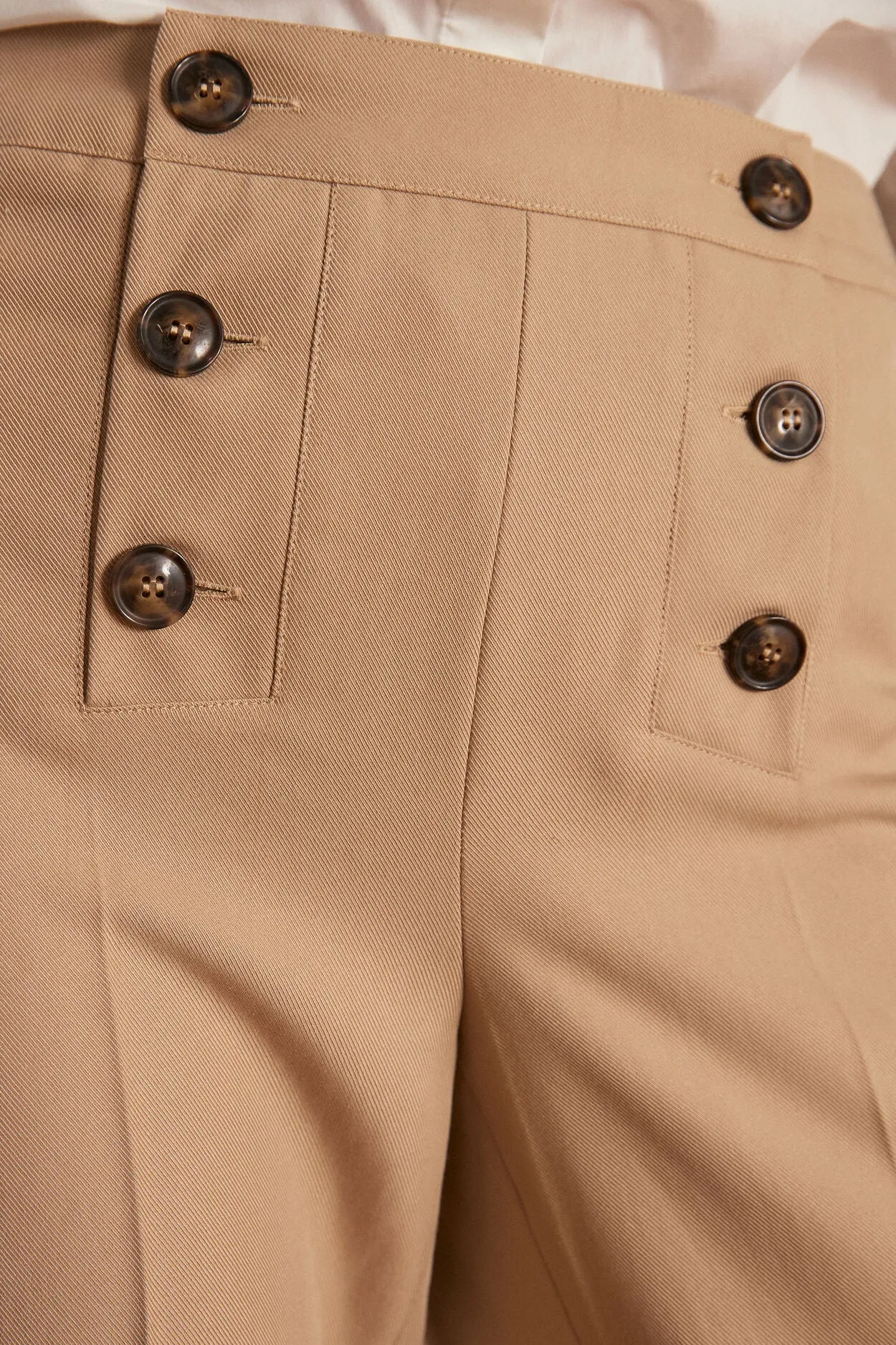 OXAN BEIGE WIDE-LEG TROUSERS