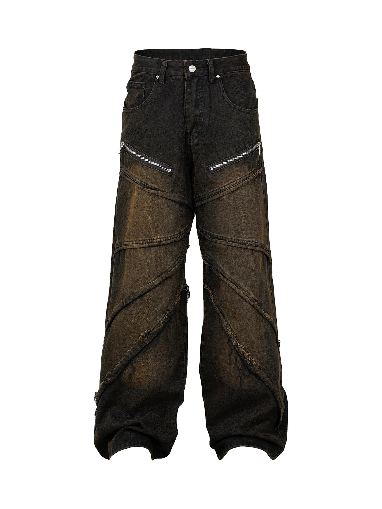 Sneakerhill Washed Distressed Baggy Jeans