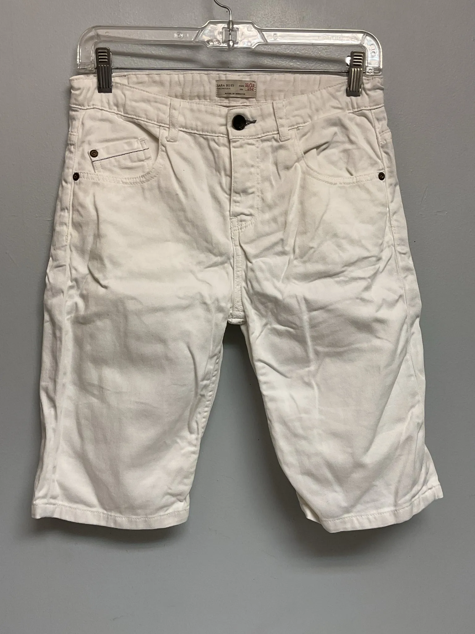 Zara Size 12 White Denim Big Boys Shorts